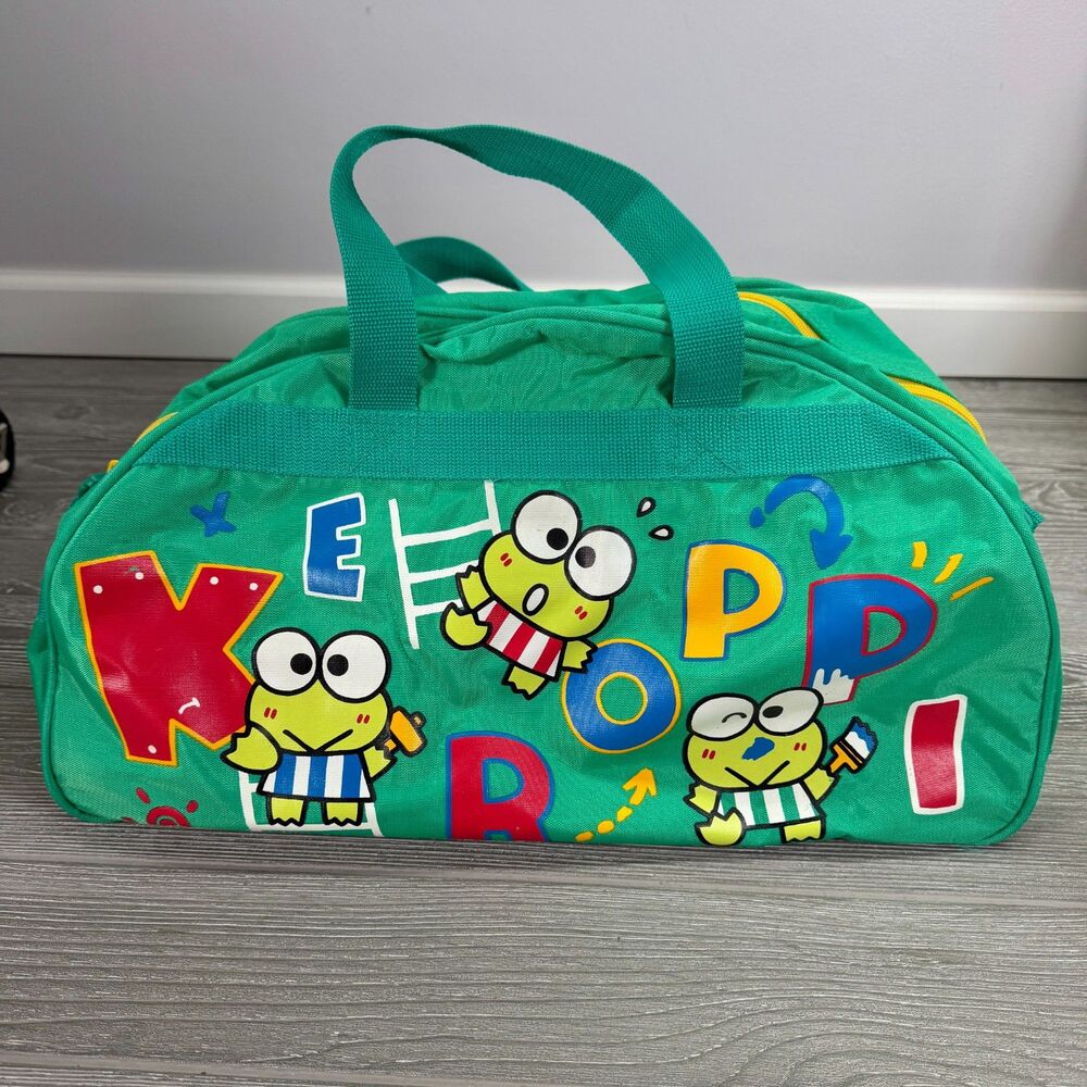 Vintage 1994 Sanrio Keroppi Dome Duffle Bag Green Red Yellow Frog San-X Japan